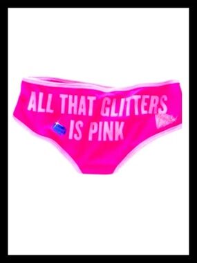 💕ⓅⒾⓃⓀ ⓋⓈ “ALL THAT GLITTERS IS PINK” Low Rise Hipster Panties NWT💕